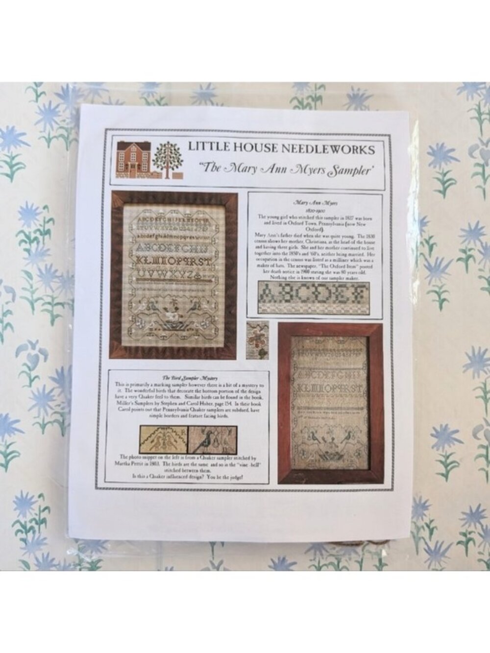 Little House Needleworks Mary Ann Myers Sampler Kit NEW Embroidery Rustic DIY